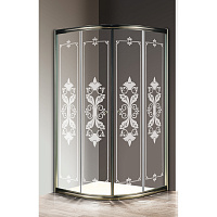 Душевой уголок Cezares Giubileo GIUBILEO-R-2-100-SCORREVOLE-CP-Br 100 прозрачное стекло с рисунком
