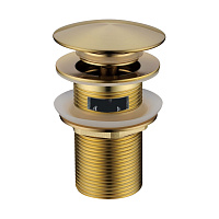 Донный клапан Boheme 612/2-MG для раковины, с переливом, золото матовое