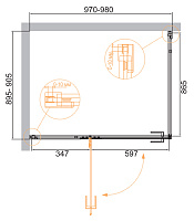 Душевой уголок Cezares Bellagio BELLAGIO-AH-1-100/90-C-BORO прозрачный/брашированное золото