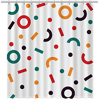 Шторка для ванной Fixsen Design FX-2512 мбелый/микс