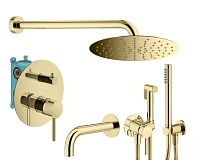 Душевой комплект Plumberia Selection Ixo KITZXO19OR60 для ванны, золото 24 карат