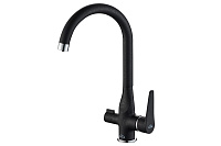 Смеситель Zorg Steel Hammer SH 910 BLACK CR для кухонной мойки/для фильтра, черный металл/хром