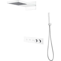 Душевой комплект Boheme Fusion 131-MW для душа, с термостатом, белый матовый