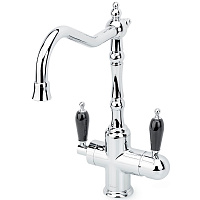 Смеситель Boheme Tradizionale chromo 113-BLC для кухонной мойки, кран для питьевой воды, хром/черный