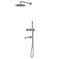 Душевой комплект ABBER Kreis AF8150BGG оружейная сталь брашированная