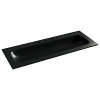 Раковина накладная Ceramicanova Grace CN7024MB 121x45,7x13,7 три отверстия, черный матовый