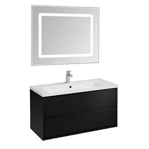 Мебель для ванной Aquaton Римини 1A234601RN950 100 раковина Айрис М, черный глянцевый