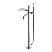 Смеситель Boheme Stick 129-NB.4 для ванны, напольный, ручка Spirale, никель