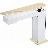 Смеситель Boheme Q 141-CRG.2 для раковины, хром/золото