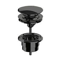 Донный клапан Almar E094000.AB Click-Clack для раковины, хром черный шлифованный