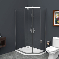 Душевой уголок BelBagno Uno UNO-195-PH-2-120/90-C-Cr прозрачное стекло
