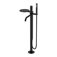 Смеситель Boheme Stick 129-BB.3 для ванны, напольный, ручка Linea, черный матовый