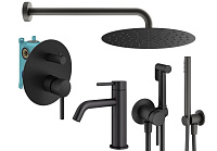 Душевой комплект Plumberia Selection Ixo KITZXO18NO53 для ванны, черный матовый