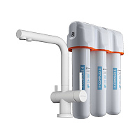 Смеситель для кухонной мойки Omoikiri Nagano-WH-P + Pure drop Lite 4054.8028P с фильтром, белый