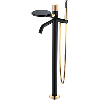 Смеситель Boheme Stick 129-BG.2 для ванны, напольный, ручка Touch, черный/золото