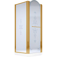 Душевой уголок Migliore Diadema 22683 90х90хH195 см, стекло матовое с декором R (DX), профиль бронза