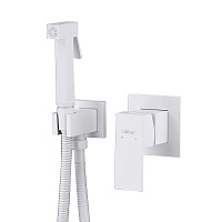 Гигиенический душ ABBER Daheim AF8225W со смесителем, белый матовый
