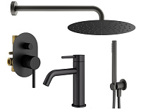 Душевой комплект Plumberia Selection Ixo KITXO15NO53 для ванны, черный матовый
