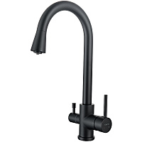 Смеситель Aquatek AQ1085MB для кухонной мойки, черный матовый