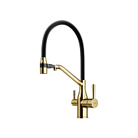Смеситель для кухонной мойки Sancos Orta SC4008BG брашированное золото/черный