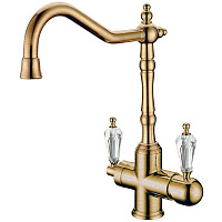 Смеситель Boheme Medici Ripresa 111-SW для кухонной мойки, кран для питьевой воды, бронза/Swarovski