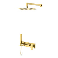 Душевой комплект Boheme Qubic 474-MG для ванны, золото матовое