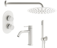 Душевой комплект Plumberia Selection Ixo KITXOT18BO53 для ванны, c термостатическим смесителем, белы