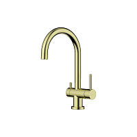 Смеситель Omoikiri Yamada-LG 4994479 для кухонной мойки, светлое золото