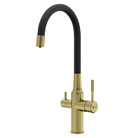 Смеситель Lemark Expert LM5083LGN-Black для кухонной мойки, золото/черный