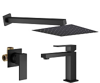Душевой комплект Plumberia Selection Tag KITTG01NO53 для ванны, черный матовый