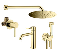 Душевой комплект Plumberia Selection Ixo KITZXO01OR53 для ванны, золото 24 карат
