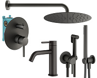 Душевой комплект Plumberia Selection Ixo KITZXO18GR53 для ванны, графит матовый