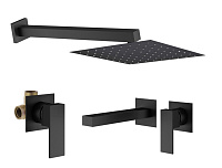 Душевой комплект Plumberia Selection Tag KITTG01NO220 для ванны, черный матовый