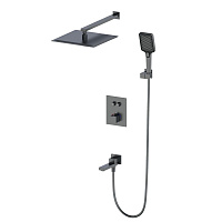 Душевая система Wonzon & Woghand WW-88929003-BGM с термостатом, темный графит