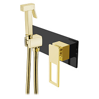 Гигиенический душ со смесителем Boheme 147-BG черный/золото