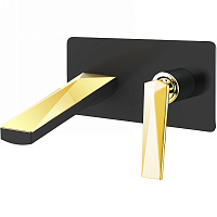 Смеситель Boheme Venturo 385-B для раковины, настенный, золото/черный