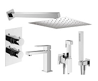 Душевой комплект Plumberia Selection Tag KITZTGT18QCR53 для ванны, c термостатическим смесителем, х