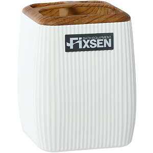 Стакан для зубных щеток Fixsen White Wood FX-402-3 белый/дерево