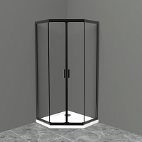 Душевой уголок BelBagno Uno UNO-195-P-2-90-C-NERO прозрачное стекло