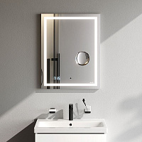 Зеркало AM.PM Gem M91AMOX0553WG 55 с LED-подсветкой, часами и косметическим зеркалом