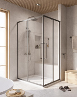 Душевой уголок Cezares Relax RELAX-304-AH-2-120/90-C-GM 120x90 прозрачное, оружейная сталь