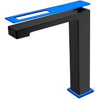 Смеситель Boheme Q 142-BUW для раковины, черный/синий