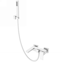 Смеситель Boheme Qubic 473-MW для ванны с душем, белый матовый