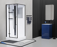 Душевая кабина Esbano ESKM90QDL 90x90 L черный матовый