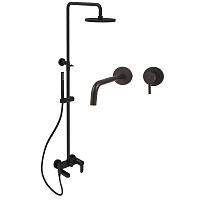 Душевой комплект Paffoni Light KITCOL632NO006 черный матовый