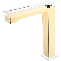 Смеситель Boheme Q 142-GCR для раковины, золото/хром