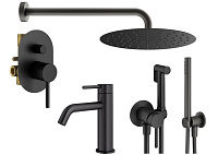 Душевой комплект Plumberia Selection Ixo KITZXO15NO53 для ванны, черный матовый