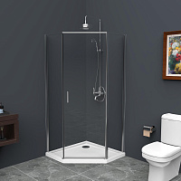 Душевой уголок BelBagno Uno UNO-195-P-1-100-C-Cr прозрачное стекло/хром