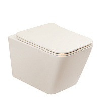 Унитаз подвесной ABBER Rechteck AC1201MBE безободковый, светло-бежевый матовый