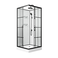 Душевая кабина Niagara Standart ST90/15QR/KL/BKT 90x90x225 черный матовый/прозрачный клетка